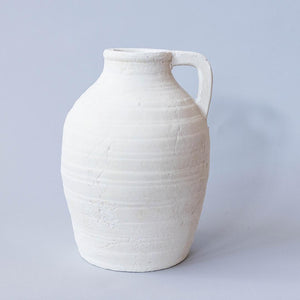 White Terracotta Vase with one Handle