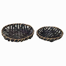 Load image into Gallery viewer, Black Wooden Trays, Set of 2
