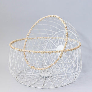 White Metal Basket, Set of 2