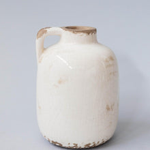 Load image into Gallery viewer, White/Cream Ceramic Vase with Handle
