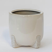 Load image into Gallery viewer, White/Cream Ceramic Flower Pot with Legs
