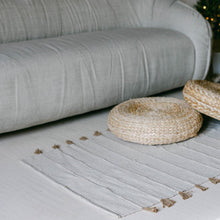 Load image into Gallery viewer, Antique White Rectangular Jute and Cotton Rug with Jute Tassels
