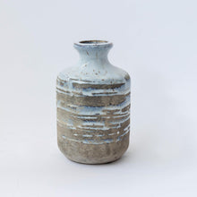 Load image into Gallery viewer, Grey/Blue/White Ceramic Vase with Rustic Brown/Grey Distressing
