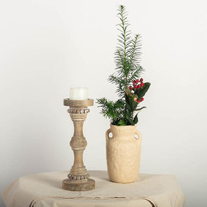 Wooden Pillar Candle Holder