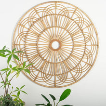 Load image into Gallery viewer, Large Wicker Wall Round Flower Decor
