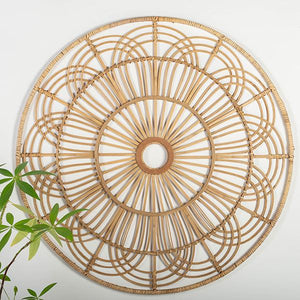 Large Wicker Wall Round Flower Decor