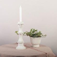 Load image into Gallery viewer, Shabby Chic White Wooden Candle Stick Holder, Medium
